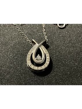 925 K.S. 14in Diamond Pendant Slide Through Chain